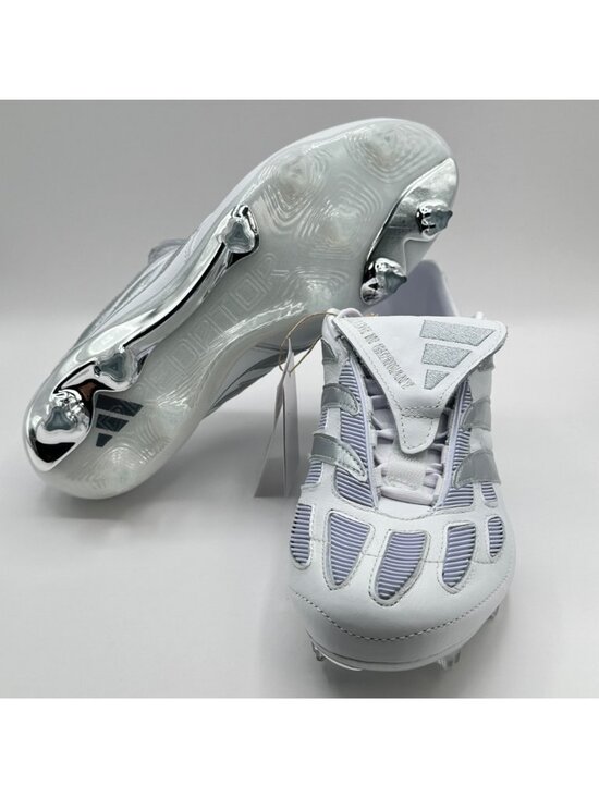 Men\'s Adidas Predator Precision Fg White Silver Metallic Soccer JS0571 Sz 8 NEW main image 4